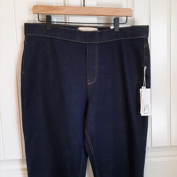 Soft Surroundings NWT The Ultimate Pull On Slim Full Length Jeans Marina Wash L - Picture 2 of 14